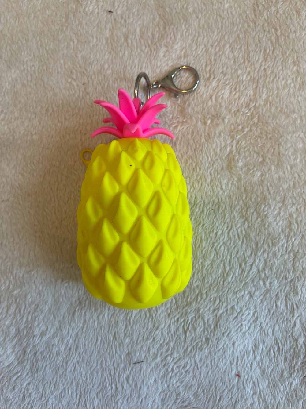 Yellow & Pink Pineapple Key Chain Clutch